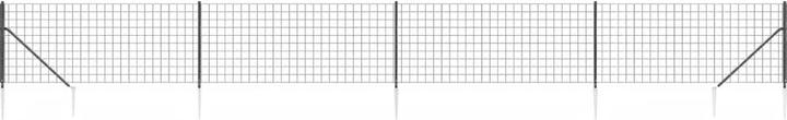 Produktbild VidaXL Maschendrahtzaun mit Bodenhülsen Anthrazit 1x10 m