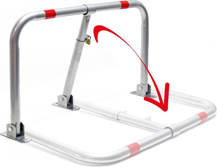 Actual product image Wiltec Foldable Parking Barrier with Padlock and Reflector Stripes