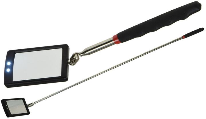 Image du produit König Design Miroir télescopique avec éclairage LED Longueur totale 28 88cm, miroir 65x40mm