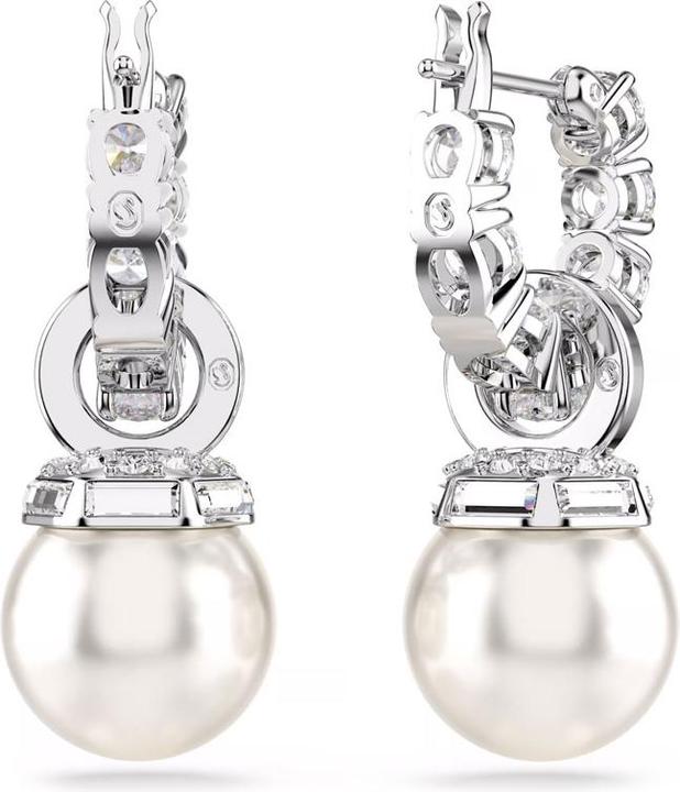 Actual product image Swarovski Matrix Drop Ohrhänger Kristallperle Rundschliff Weiss (Swarovski Metal)
