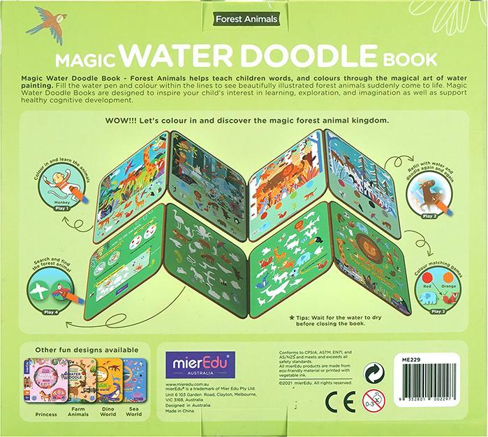 Image du produit mierEdu Livre de coloriage aquatique magique - Animaux de la forêt