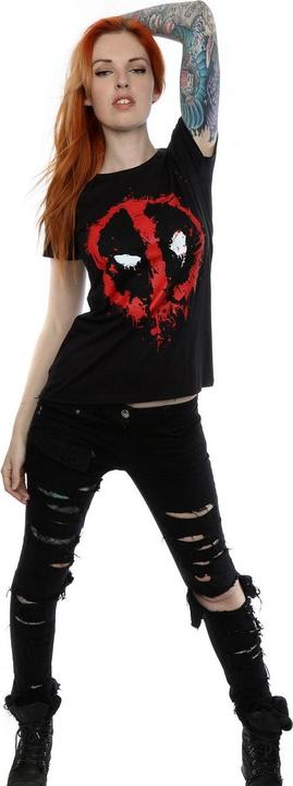 Actual product image Deadpool Womens/Ladies Splat Face Cotton T-Shirt (XS)