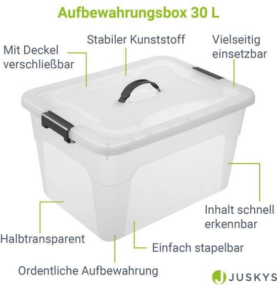 Actual product image Juskys Storage box set with lid (33 x 45 x 26 cm, 30 l)
