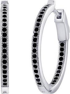 Produktbild Silvego MILLA 22mm Silver Hoop Earrings with Black Brilliance Zirconia JJJE0106EBCK