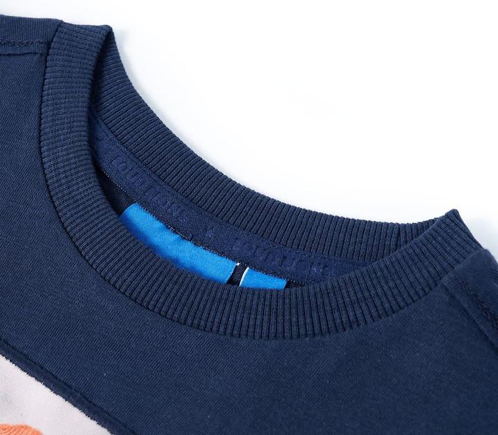Image du produit VidaXL T-shirt manches longues enfant bleu marine mélangé 140,Matière : 100 (140)
