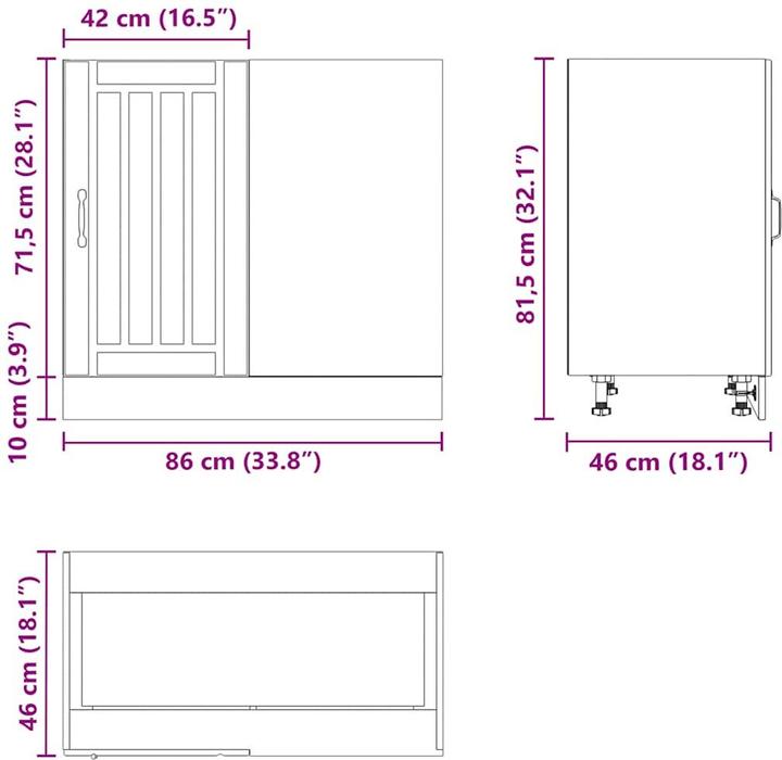 Produktbild VidaXL Madlene (86 x 46 x 81.5 cm)