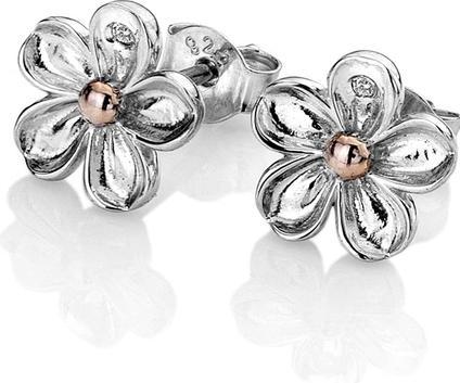 Produktbild Hot Diamonds Silver flower earrings with diamonds Forget me not DE618