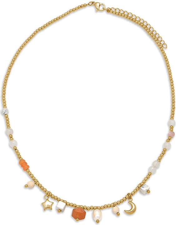 Produktbild Leyda Halskette Charms Edelstahl (Stein, Edelstahl Gelb Vergoldet 18K)