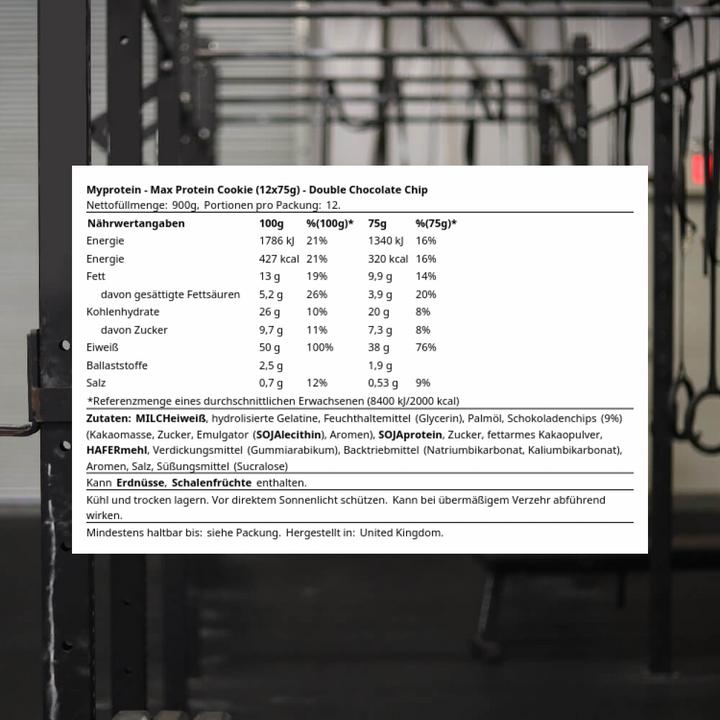 Immagine prodotto MyProtein Biscotto proteico (Doppio cioccolato, 12 pz., 900 g)