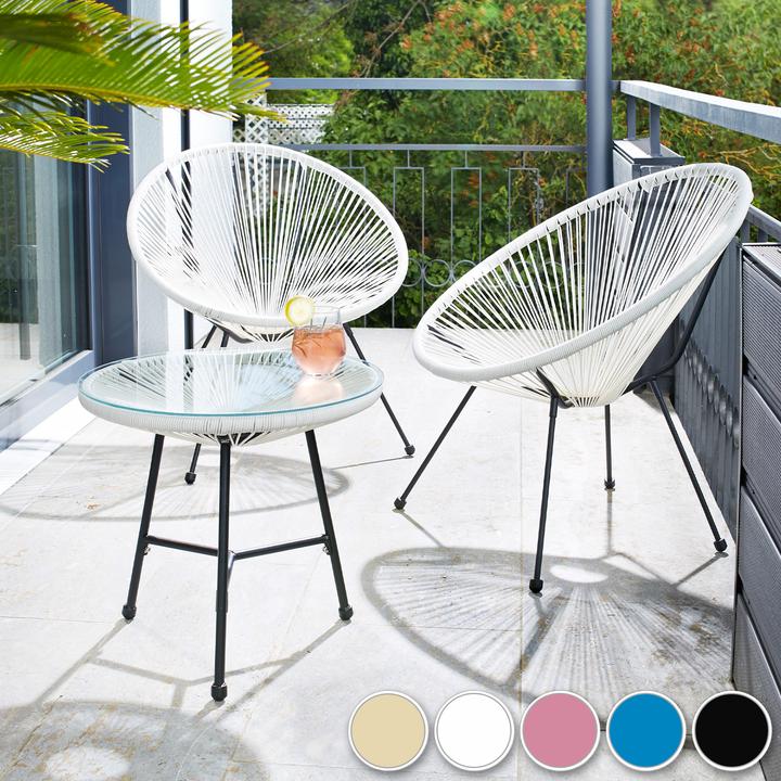 Produktbild tectake 2 Gartenstühle Gabriella mit Tisch
