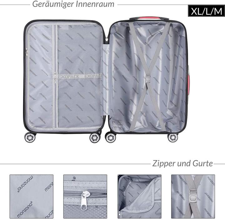 Actual product image Monzana Set of 3 suitcases (105 l, M (50 - 90l), L (90 - 115l), XL (from 140l))