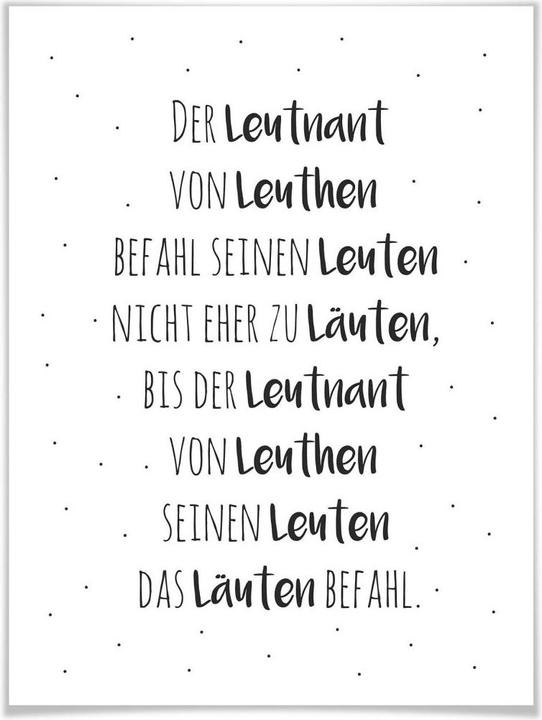 Immagine prodotto Trenddeko Scioglilingua - Il tenente von Leuthen (50 x 60 cm)