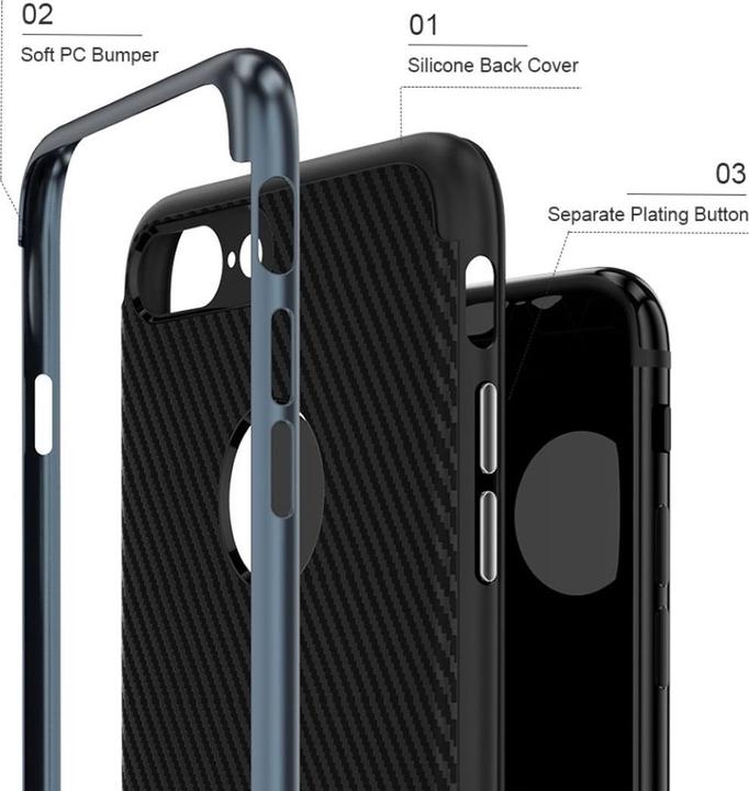 Actual product image König Design Hybrid Silicone Mobile Case for Apple iPhone 6 / 6s Case Cover Bag Bumper Blue (Apple iPhone 6)