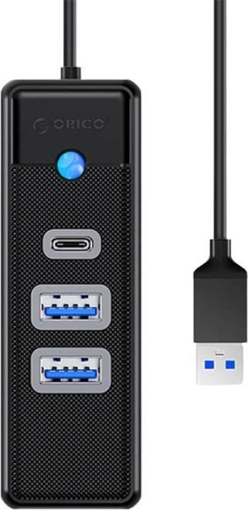 Produktbild Orico Hub Adapter USB to 2x USB 3.0 + USB-C, 5 Gbps, 0.15m (Black) (USB-C, 3 Ports)