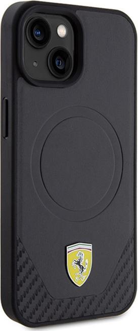 Immagine prodotto Ferrari FEHMP15SPTEK Custodia rigida per iPhone 15 6,1" in carbonio/nero con logo in metallo MagSafe (Apple iPhone 15)