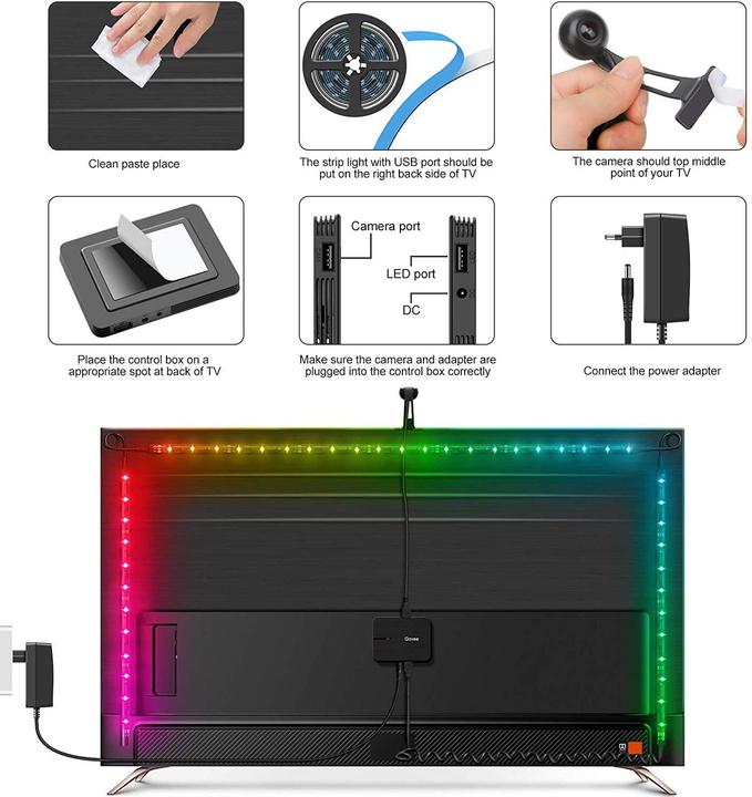Produktbild Govee LED TV Hintergrundbeleuchtung (Weiss, 260 cm, Indoor)