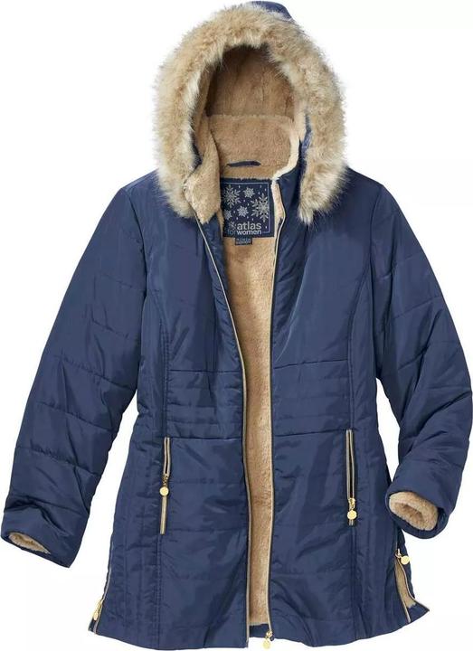 Atlas For Women Steppjacke Kunstfell Kapuze