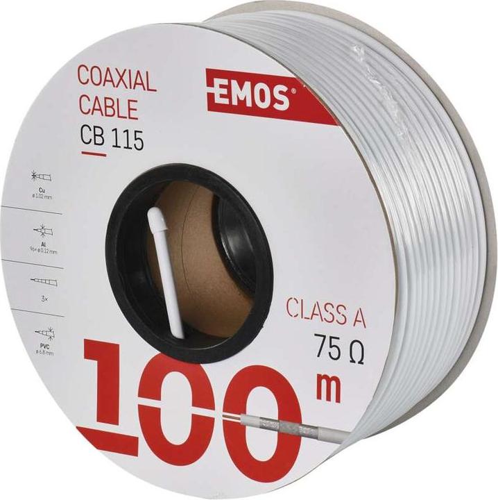 Emos Coaxial cable CB115, 100m (Antenna cable)