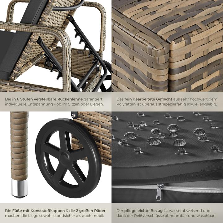 Actual product image tectake Sonnenliege (200 cm)