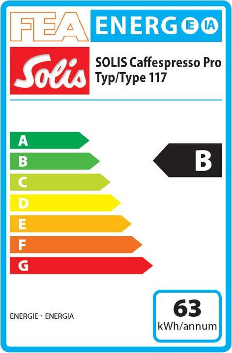 Etichetta energetica Solis Caffespresso Pro Tipo 117