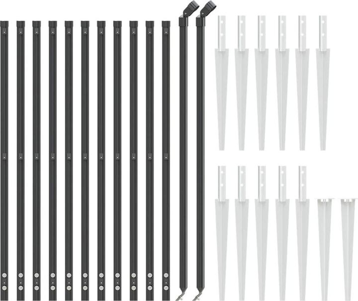 Immagine prodotto VidaXL Maschendrahtzaun mit Bodenhülsen Anthrazit 1x25 m