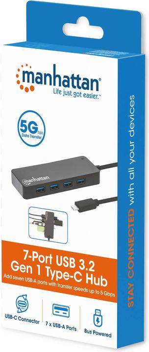 Produktbild Manhattan 7-Port USB 3.2 Gen 1 Typ-C Hub (USB-C, 7 Ports)