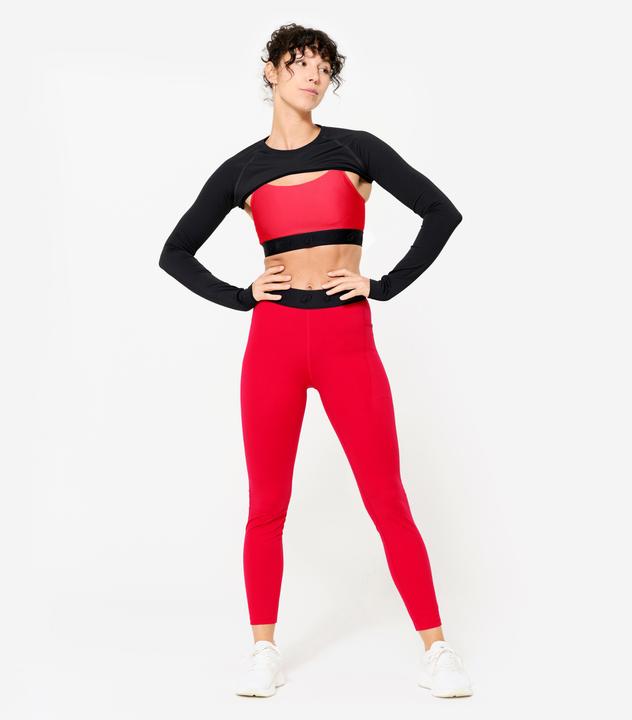 Actual product image Domyos Leggings Damen Elastikbund - rot (W30/L31)