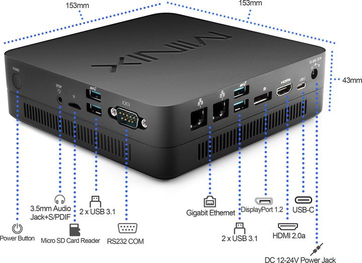 Produktbild Minix NGC-5 Pro (Intel Core i5-10210U, 8 GB, 256 GB, UHD Graphics 620)