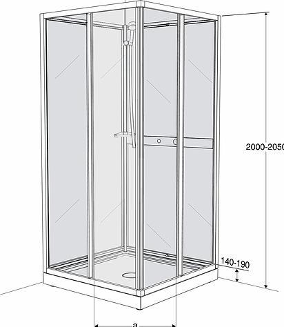 Produktbild Geberit Ifo Next Kabinendach nkh 88 vk weiss/klar