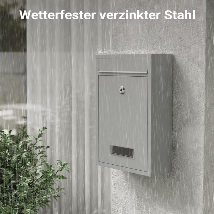 Produktbild Wiltec Briefkasten V11 Postkasten Namensschild 2 Schlüssel Stahl