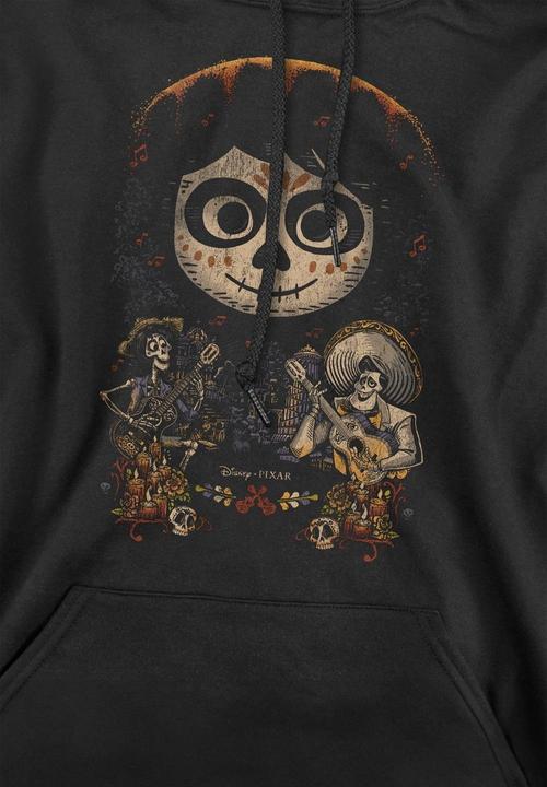 Actual product image La Maison du Coco Mens Ernesto Miguel Hector Painted Poster With Skull Hoodie (XL)
