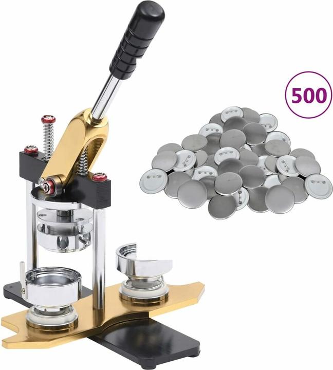Actual product image Diverse Hardware Buttonmaschine mit 500 Button-Teilen 25 mm Drehstanze