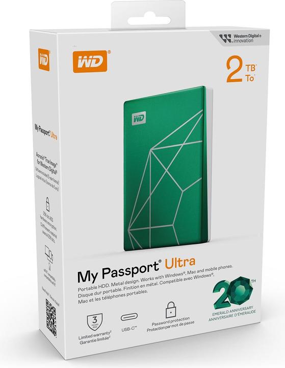 Immagine prodotto WD My Passport Ultra 20th Emerald Anniversary Edition (2 TB)