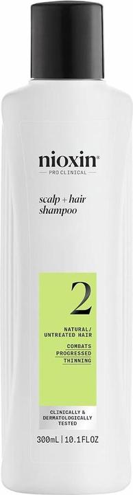 Nioxin System 2 Shampoo - Natürliches Haar mit fortgeschrittener Ausdünnung 300ml (300 ml, Flüssiges Shampoo)