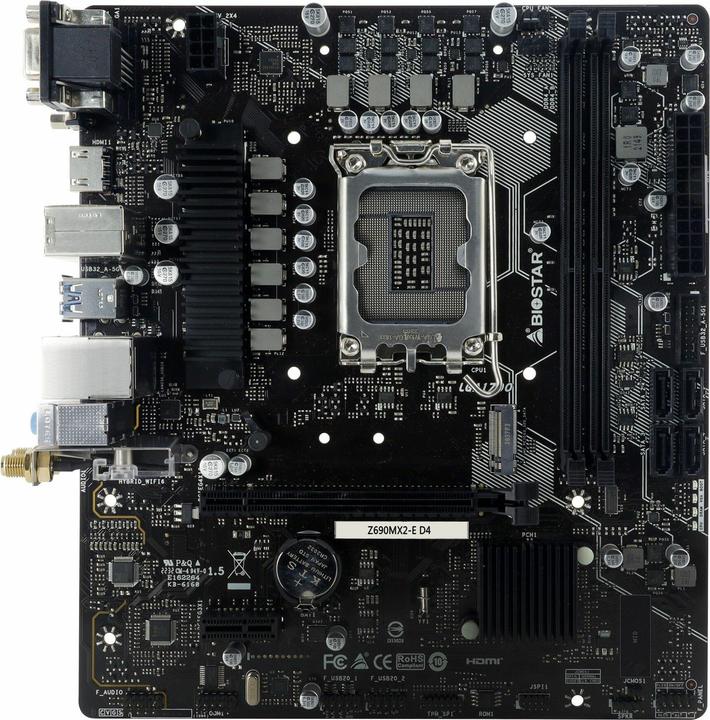 Image du produit Biostar Z690MX2-E D4 (LGA 1700, Intel Z690H, mATX)