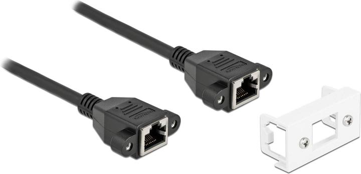 Actual product image Delock Network extension cable for Easy 45 module S/FTP RJ45 jack to RJ45 jack Cat.6A 25 cm black (S/FTP, CAT6a, 0.25 m)