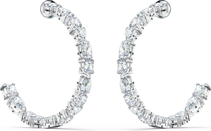 Actual product image Swarovski Tennis Deluxe Mixed Hoop Earrings (Swarovski Metal)