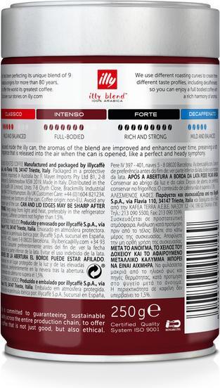 Nährwerte und Zutaten Illy Espresso (Dunkle Röstung, 250 g)
