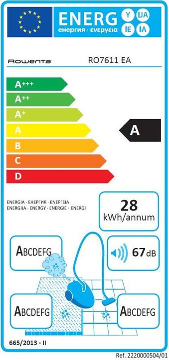 Energy Label Rowenta RO7611 Silence Force Cyclonic