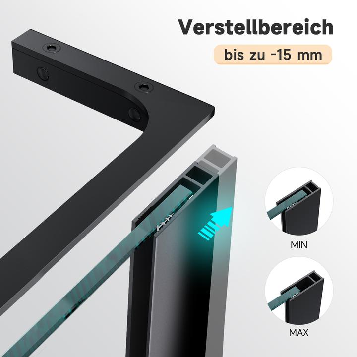 Produktbild SONNI Duschkabine eintürig, rahmenlos, begehbar, NANO behandeltes Glas 90x200 cm (120 cm, 120 cm, 200 cm)