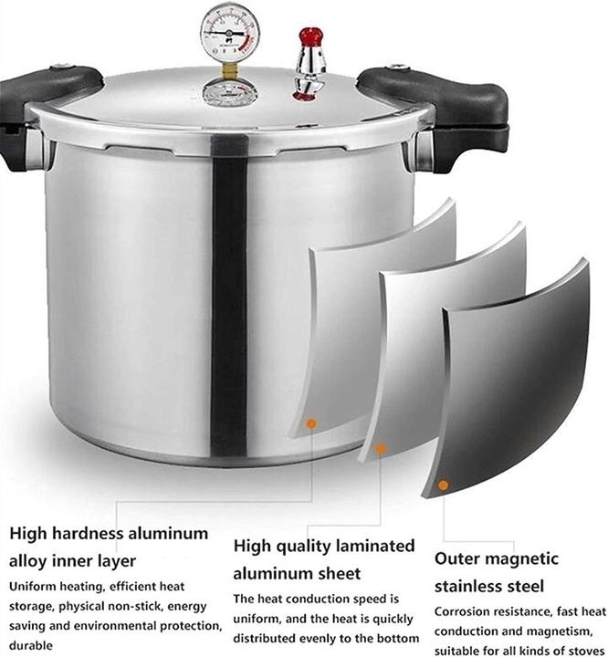 Actual product image Ghkwxue Pressure Cooker Silver 25L