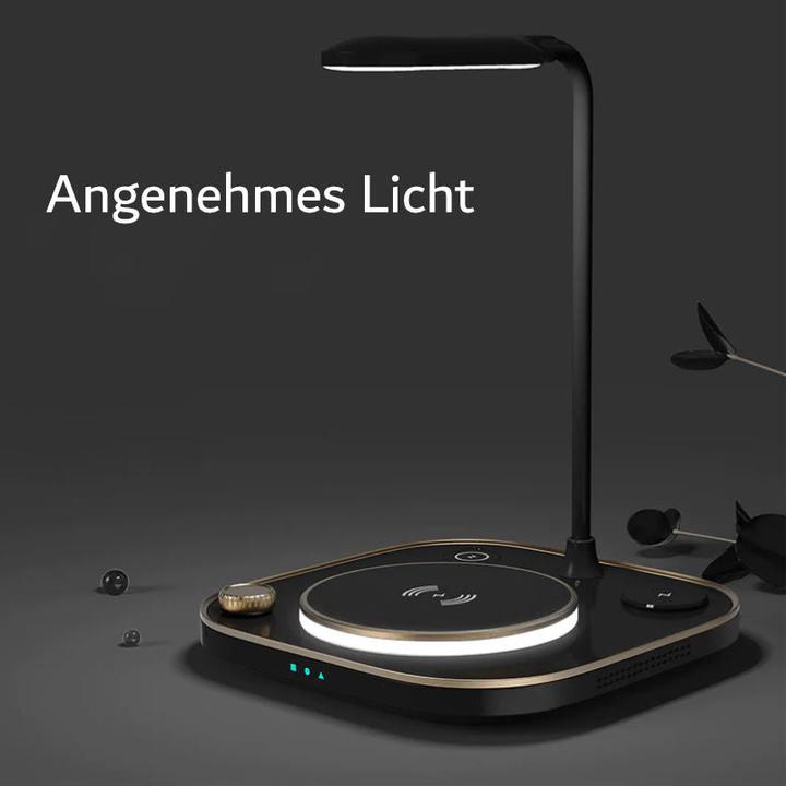 Produktbild Hermex 4-in-1 Tischlampe Schnelllader für Smartphone Smartwatch Kopfhörer (15 W)