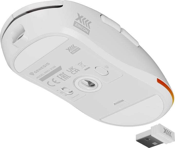 Actual product image Genesis Mysz Mysz Dla Graczy Zircon Xiii Custom Bezprzewodowa 26000dpi Biała Gamingowa (Cable)