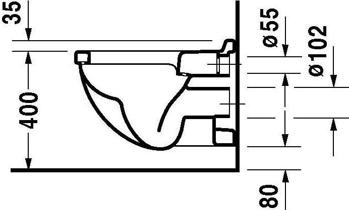 Actual product image Duravit Wall-hung WC set Starck 3 low-level WC with splash rim white without coating 42000900A1