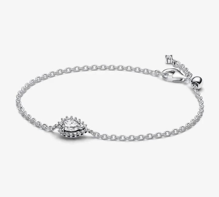 Image du produit Pandora Bracelet à maillons en couronne de poire étincelante (18 cm, Argent sterling)