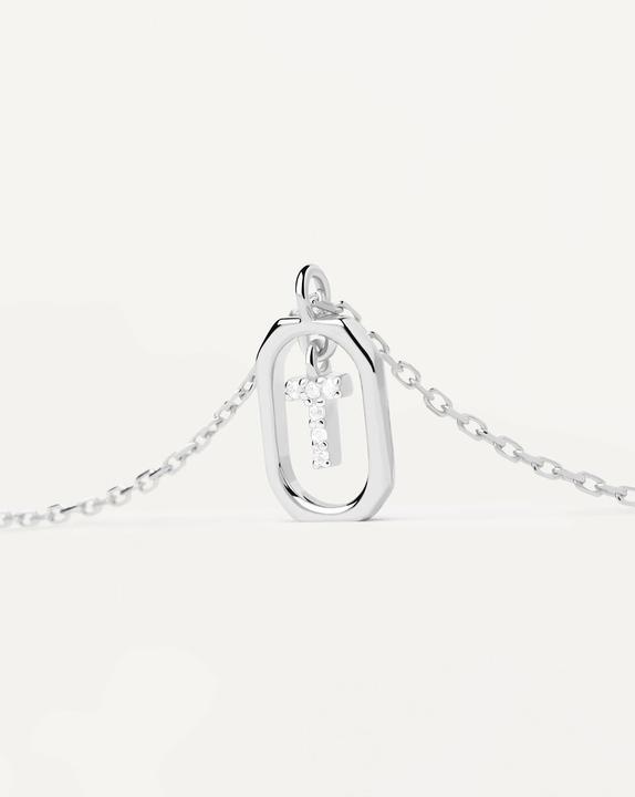Actual product image Pd Paola PDPAOLA - PÅ¯vabnÃ½ stÅ™ÃbrnÃ½ náhrdelnÃk pÃsmeno "T" LETTERS CO02-531-U (Å™etÃzek. pÅ™ÃvÄ'sek (925 silver, 50 cm)