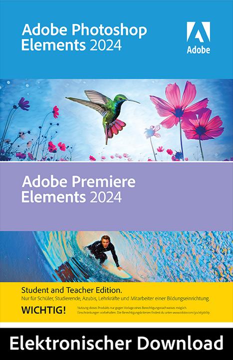 Adobe Photoshop & Premiere Elements 2024 Student and Teacher Edition Mac Download Code (1 User, unbegrenzt)