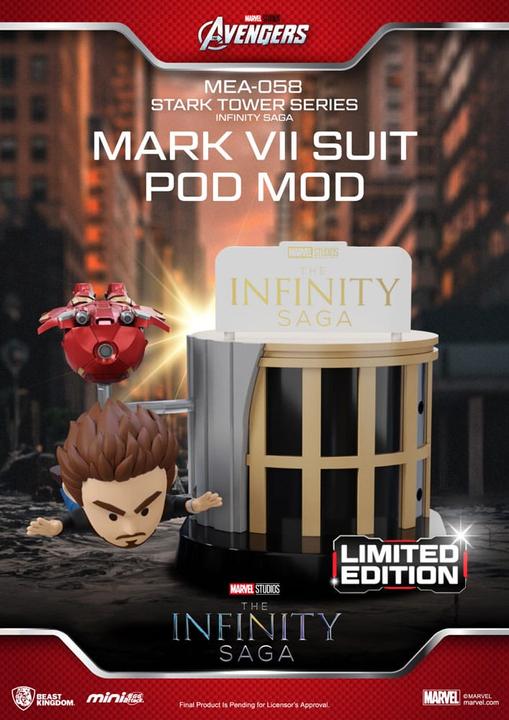 Produktbild Beast Kingdom Marvel figurine Mini Egg Attack The Infinity Saga Stark Tower series Tony Stark & Mark VII suit pod