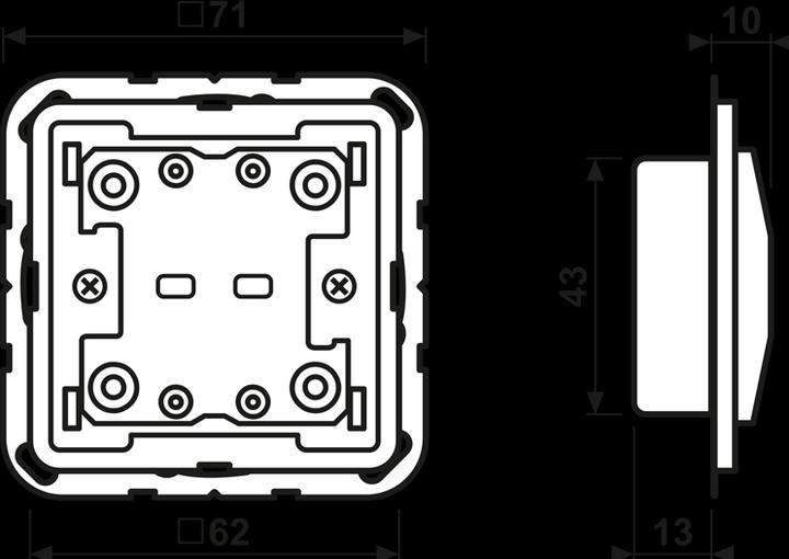 Actual product image JUNG LSCD10721ST KNX Standard 2f. Push-button