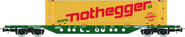 Produktbild Rivarossi CEMAT Containertragwagen Sgnss grün CEMAT mit 45' (Spur H0)